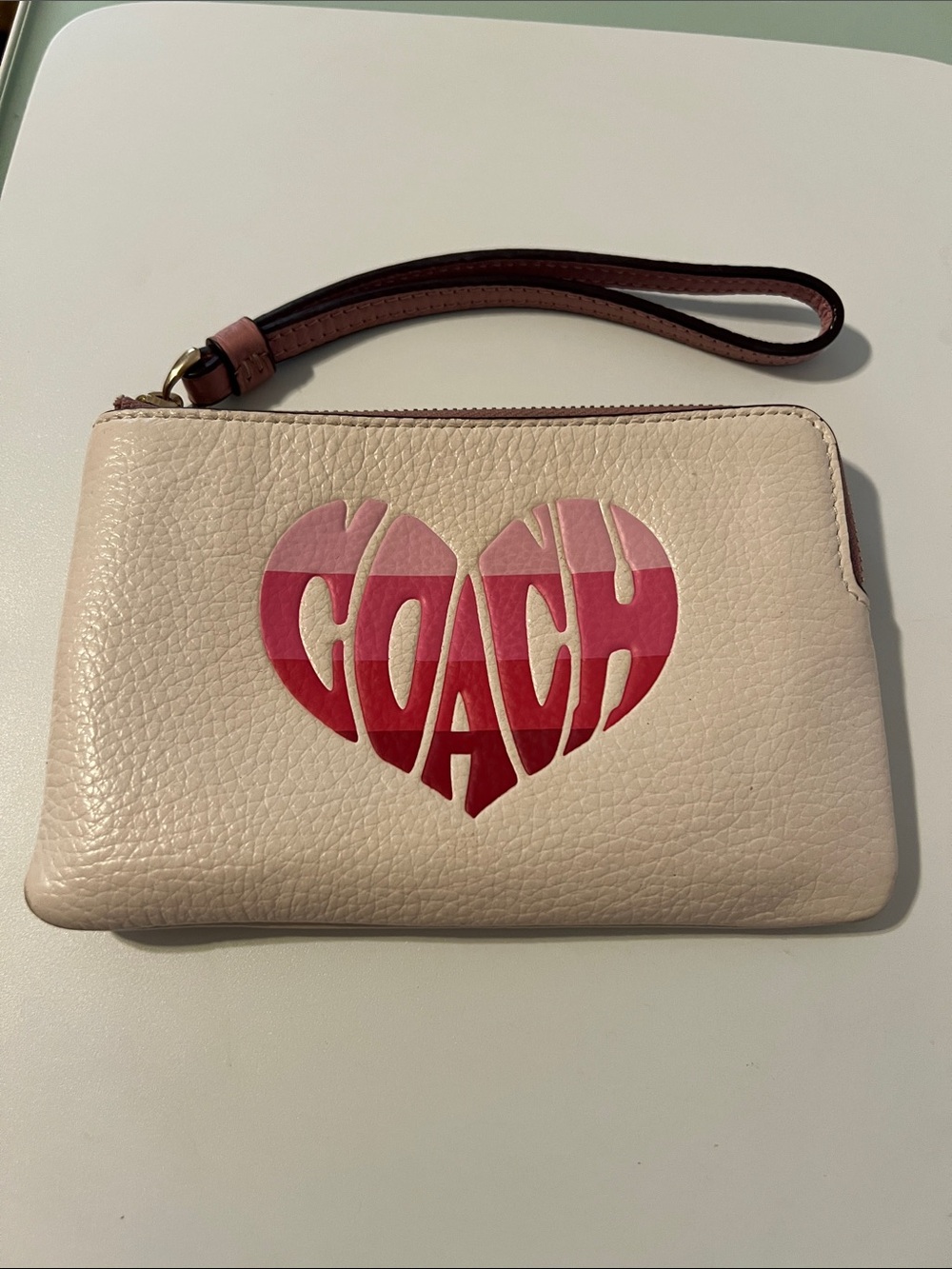 Coach heart wristlet